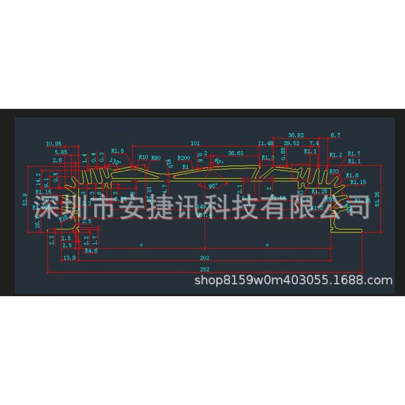 功放机箱外壳252*53-140mm/铝型材壳体/音响控制器外壳/PCB板外壳图片