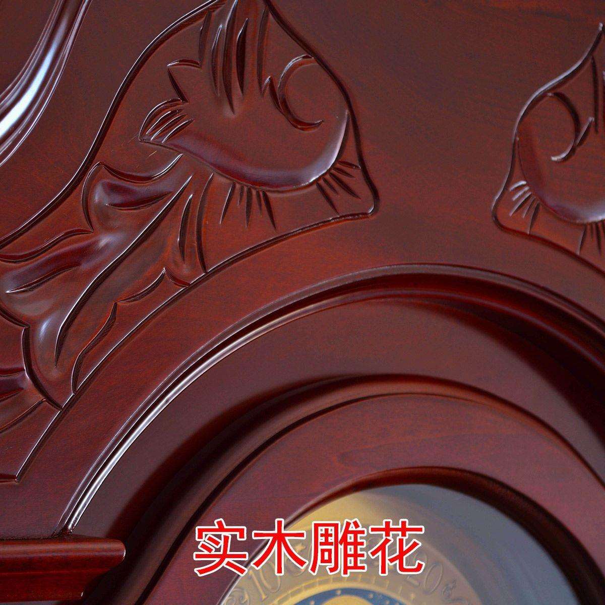 落地钟 客厅实木中式复古座钟立式奢华古典报时大气机械欧式立钟图片