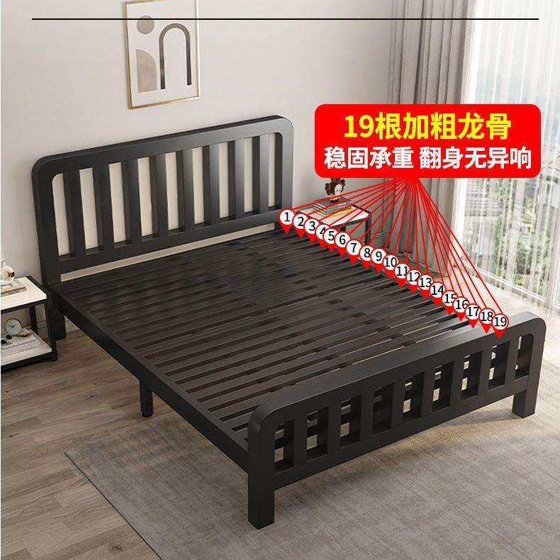 铁架床出租屋特厚加厚铁床组装铁艺床加粗加厚铁床卧室轻奢简易床