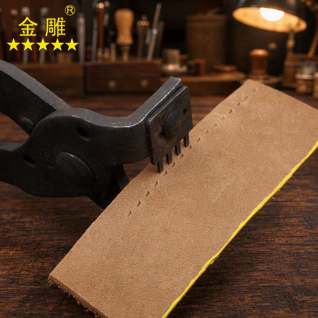 金雕无声菱斩钳无声斩钳斜皮革打孔器手缝打孔平菱斩打孔工具斩钳