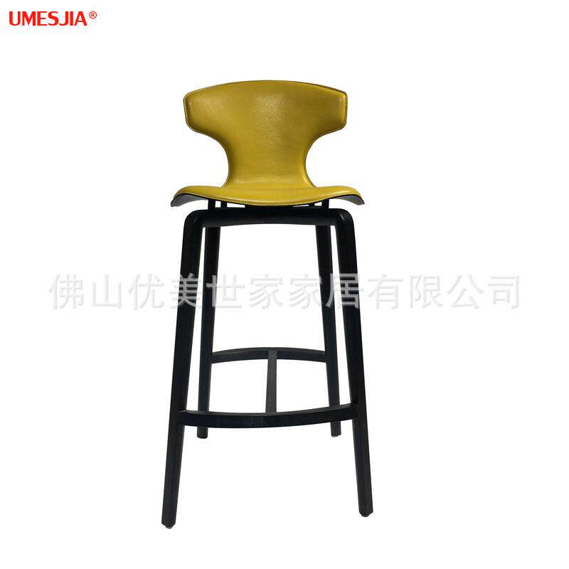 实木酒吧椅高脚凳酒水吧凳简约现代玻璃钢吧椅Montera Stool