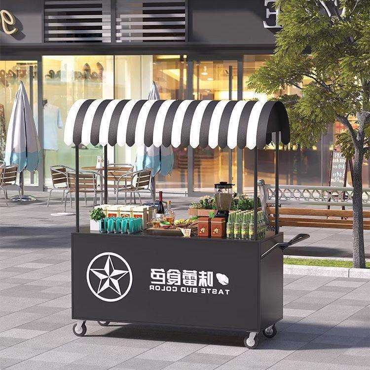 夜市摆摊车手推车地推创业商业美食街糯米饭图手抓饼集市庙会摊位