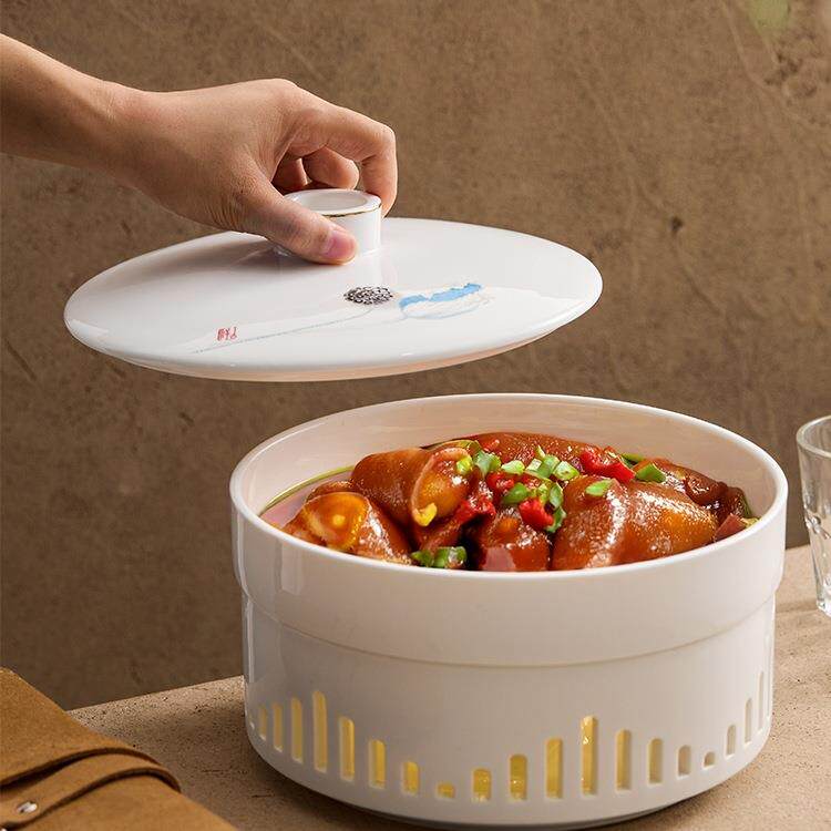 保温菜盘明炉陶瓷酸菜水煮鱼大盆汤碗餐具创意干锅酒精蜡烛加热炉