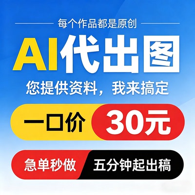 AI代出图MJ绘图SD图片生成电商海报插画代画写真照片头像制作设计