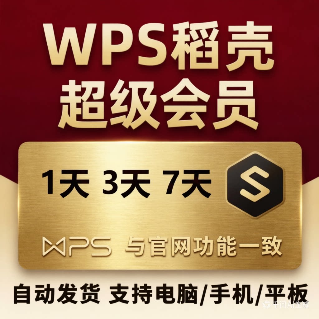 wps超级会员一天wps会员月卡wps季卡年卡会员周卡AI会员wps会员图片