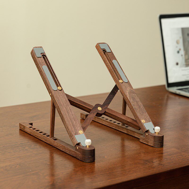 电脑支架笔记本平板办公桌面可升降折叠轻便散热便携式木质增高架