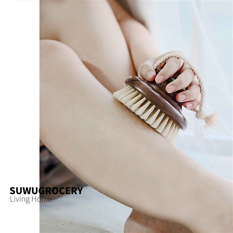 猪鬃毛身体刷便携按摩刷干刷桑拿刷沐浴刷脂肪刷搓澡去鸡皮经络刷