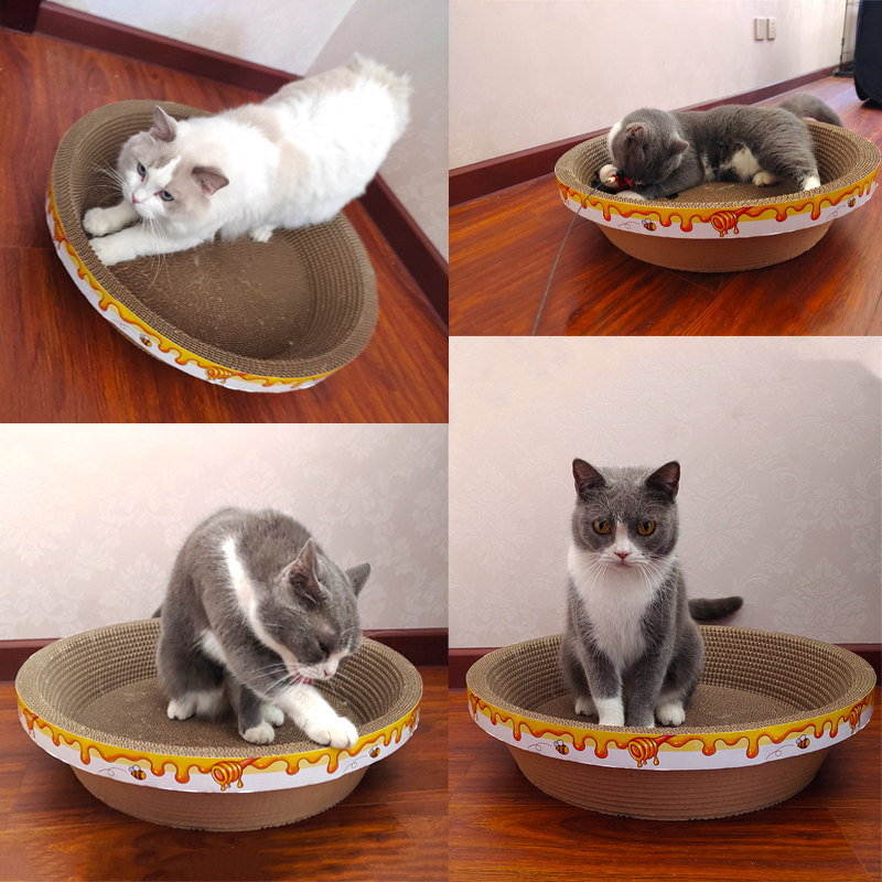 猫抓盆猫抓板猫窝特大号圆形瓦楞纸耐磨猫纸箱猫爪碗猫咪玩具用品图片