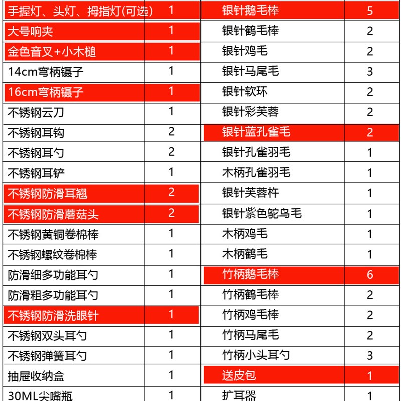 专业采耳工具套装专业掏耳朵挖耳勺充电套铝箱掏耳神器送便携包