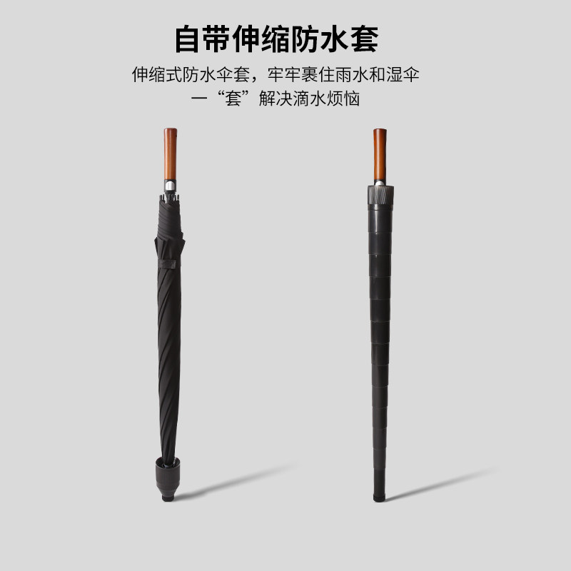 双层雨伞自动男士大号双人长柄伞带防水套结实抗风防暴雨定制logo