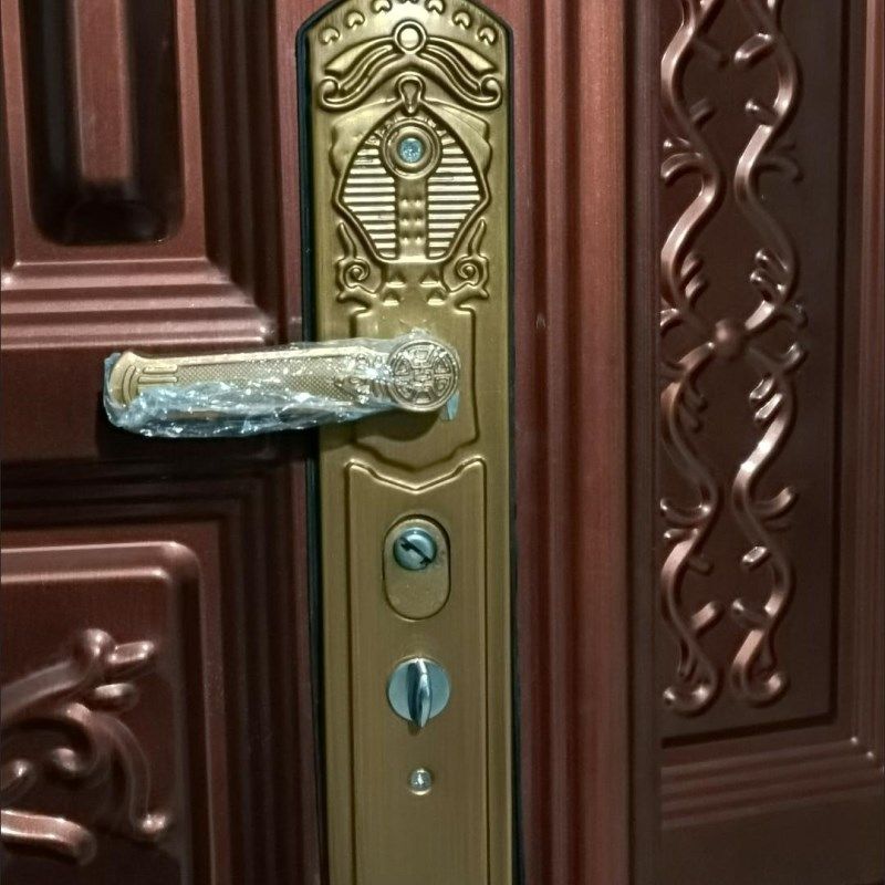 欧式红古铜大门防盗门锁单双开门入户门把手铝合金门拉手锁芯锁体