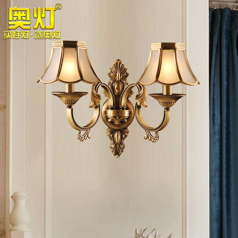 奥灯双头欧式地中海壁灯电视背景墙壁阳台走廊灯镜前壁灯2886