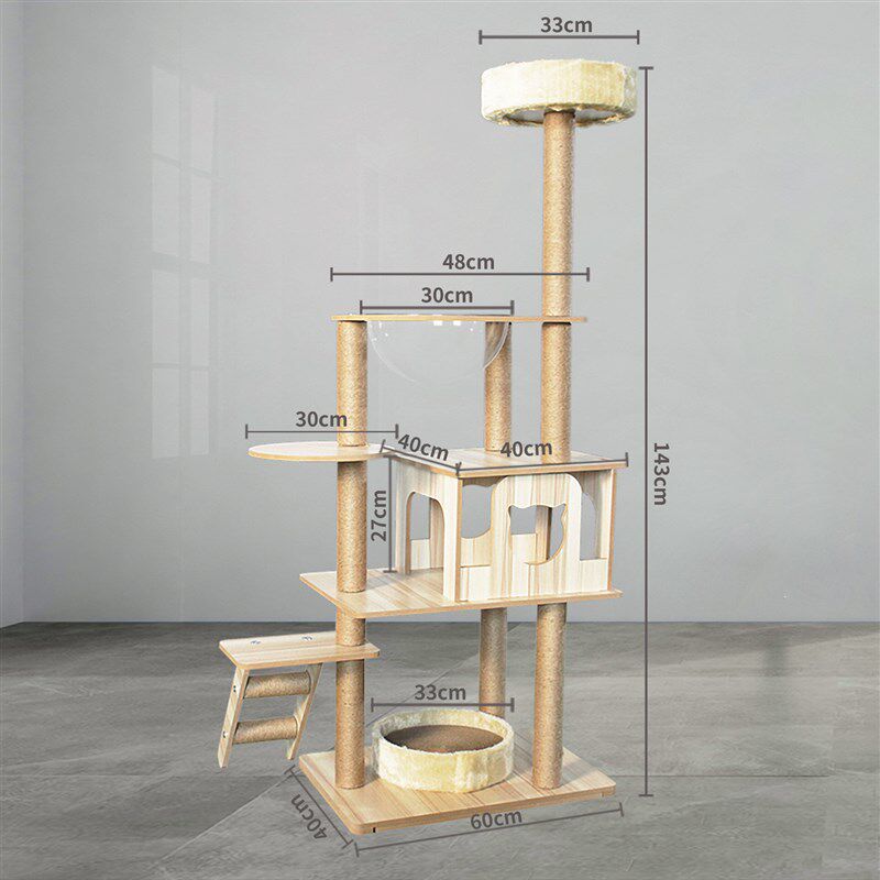 密度板立体封闭式猫跳台耐磨剑麻舒适室内攀爬加固便宜小型猫爬架