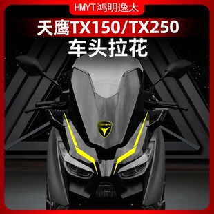 TX250改装 天鹰TX150 车头拉花贴花防水贴纸风挡贴膜 24款 适用23