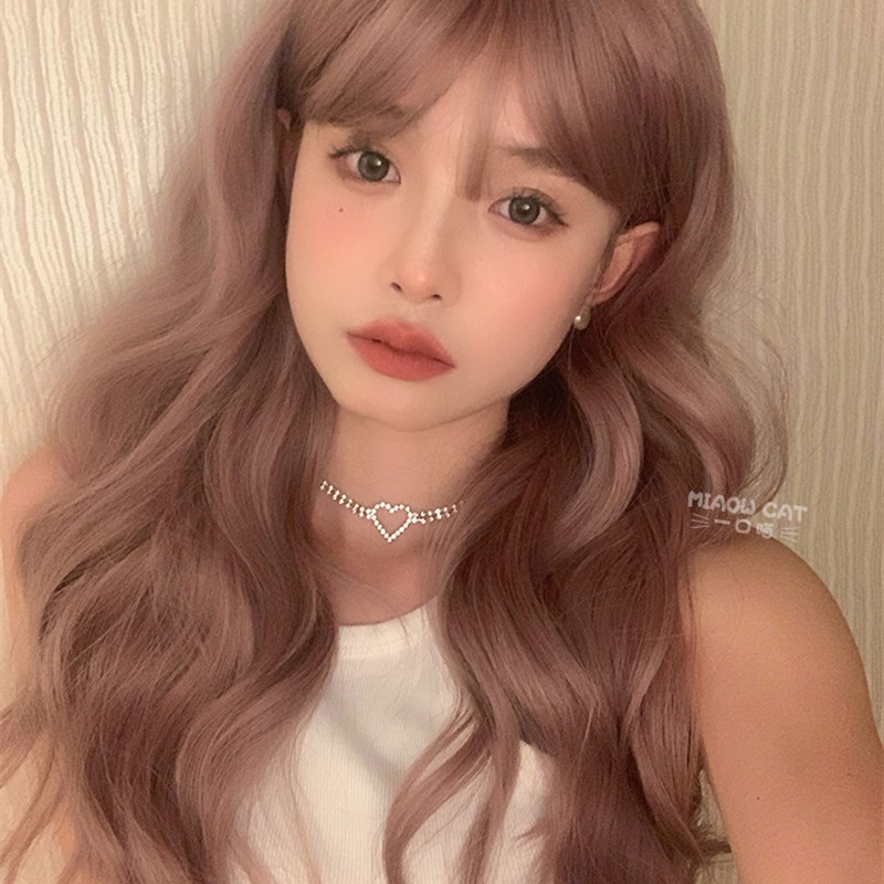 一口喵网红假发女长卷发发jk日常新款逼真修脸lolita自然全头套式
