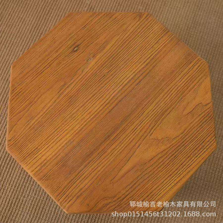 老榆木小茶几阳台飘窗榻榻米小圆桌小户型客厅喝茶桌子实木茶台