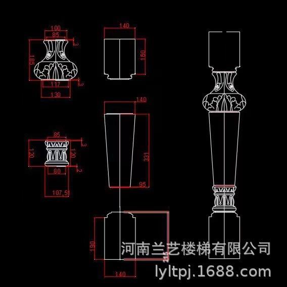轻奢铝镁大柱，楼梯扶手护栏大柱轻奢楼梯护栏