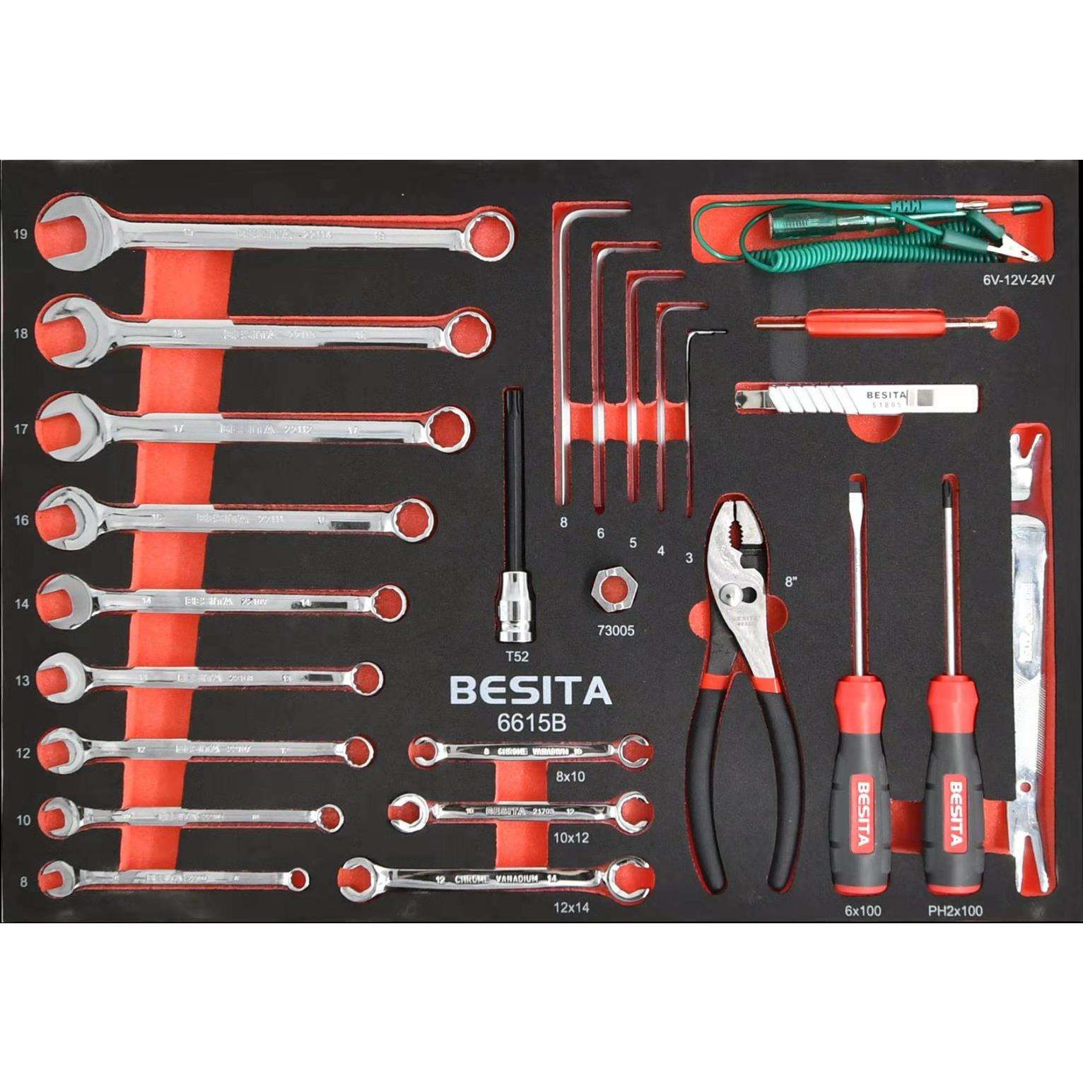 百思泰130件机修快修工具套装深圳百思泰6615BESlTA130PC工具车