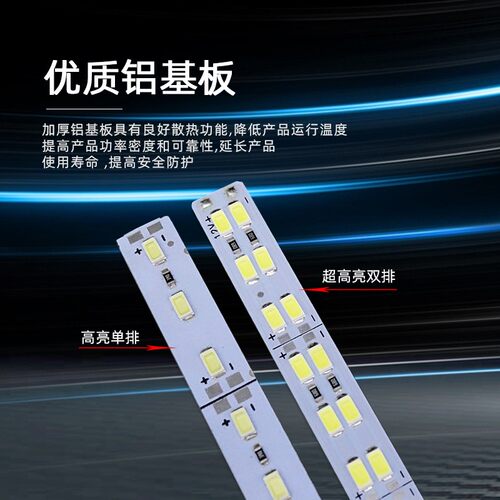 12伏直流高亮LED柜台硬灯带条手机珠宝展柜货架24V灯箱贴片长条灯