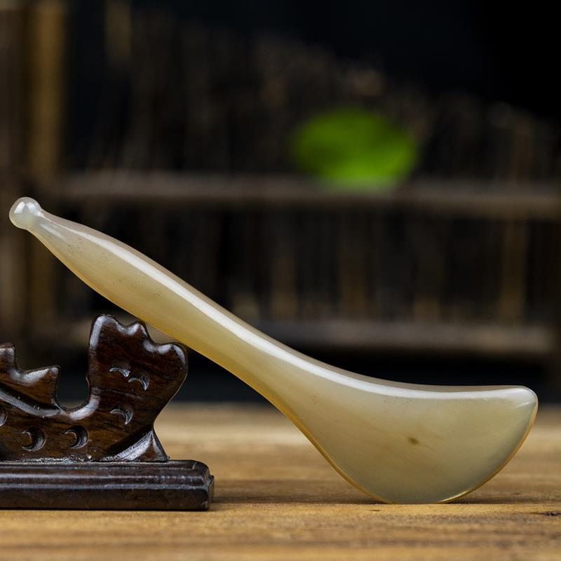 天然白水牛角美容拨筋捧 面部刮痧按摩器眼部脸部颈部点穴按摩器