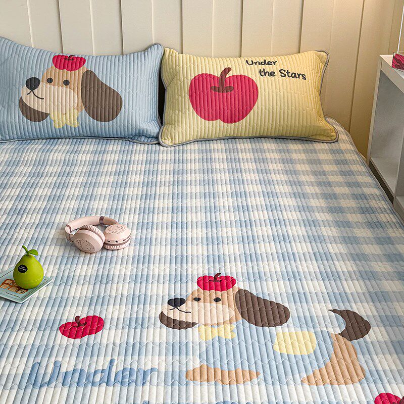 清凉夏日可爱腊肠狗冰皮凉感软席三件套可水洗冰丝凉席空调席子