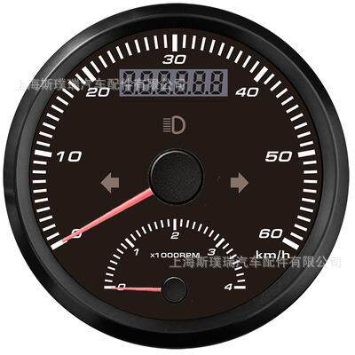 85mm指针速度表转速表2合一仪表60km/h 4000RPM汽车船舶专用仪表