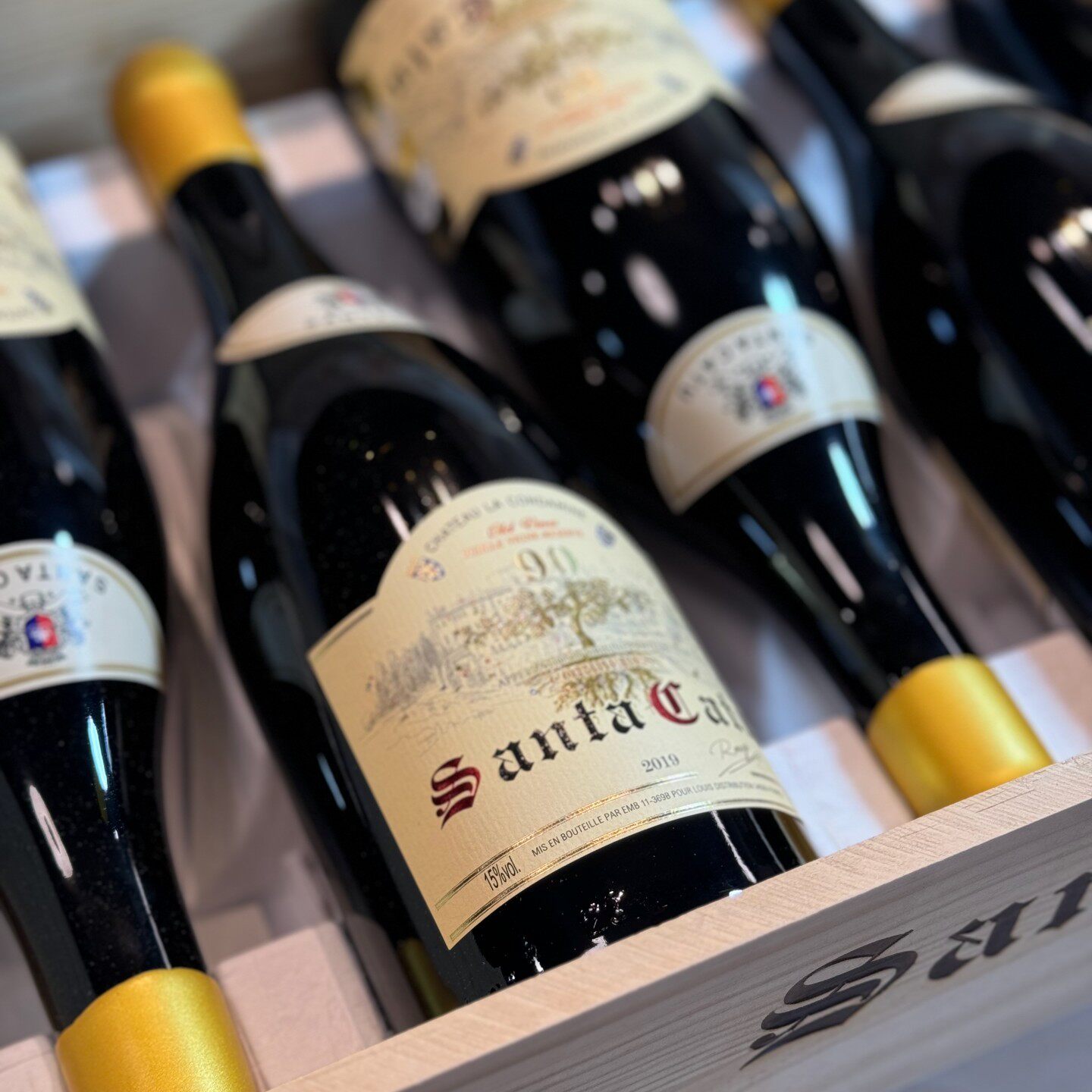 店长推荐法国原瓶进口圣卡图90年老藤干红葡萄酒木箱礼盒送礼佳品