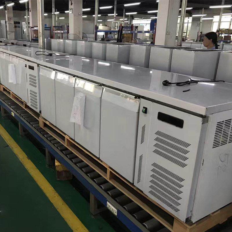 商用风冷操作台披萨插盘柜不锈钢四门冰箱双温冰柜卧式烤盘柜