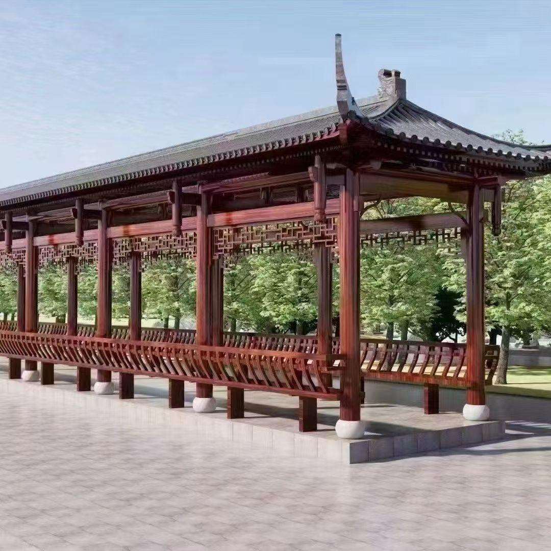 园林小区花园铝合金树脂瓦琉璃瓦凉亭农村市政长廊四六角廊架防腐