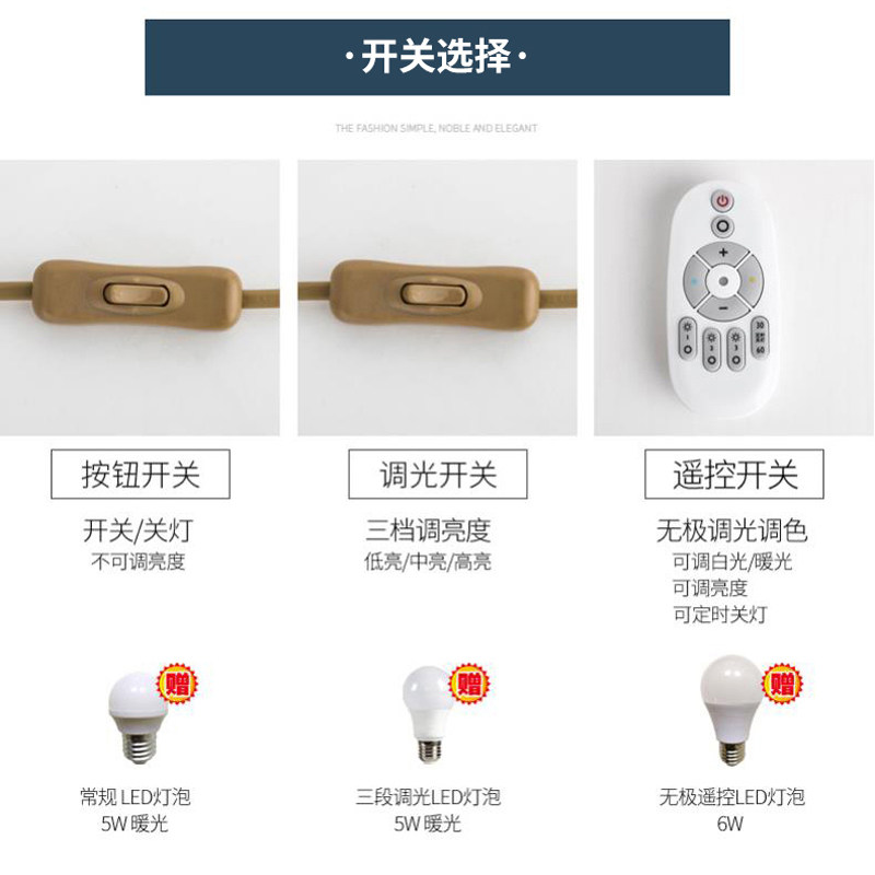 欧式台灯卧室床头灯暖色温馨浪漫调光遥控家用复古客厅装饰灯布艺