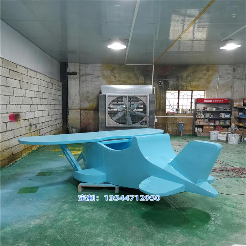 玻璃钢直升机造型雕塑园林景观摆件游乐园滑梯模型玻璃纤维飞机