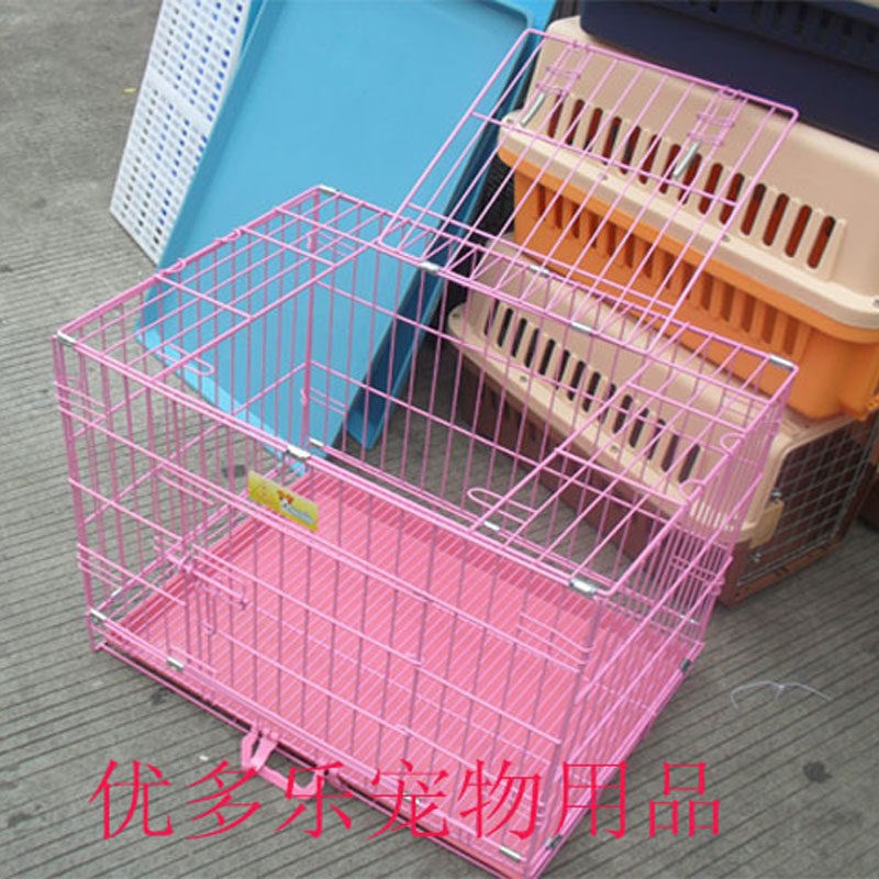 乐佳加粗宠物铁笼狗笼小中型犬泰迪折叠式狗笼子小兔笼鸡笼猫笼子