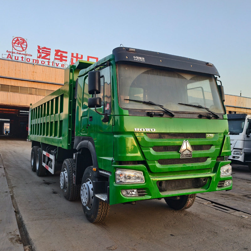 前四后八豪沃自卸车出口 右驾驶舱矿用工程车 380马力垃圾运输车