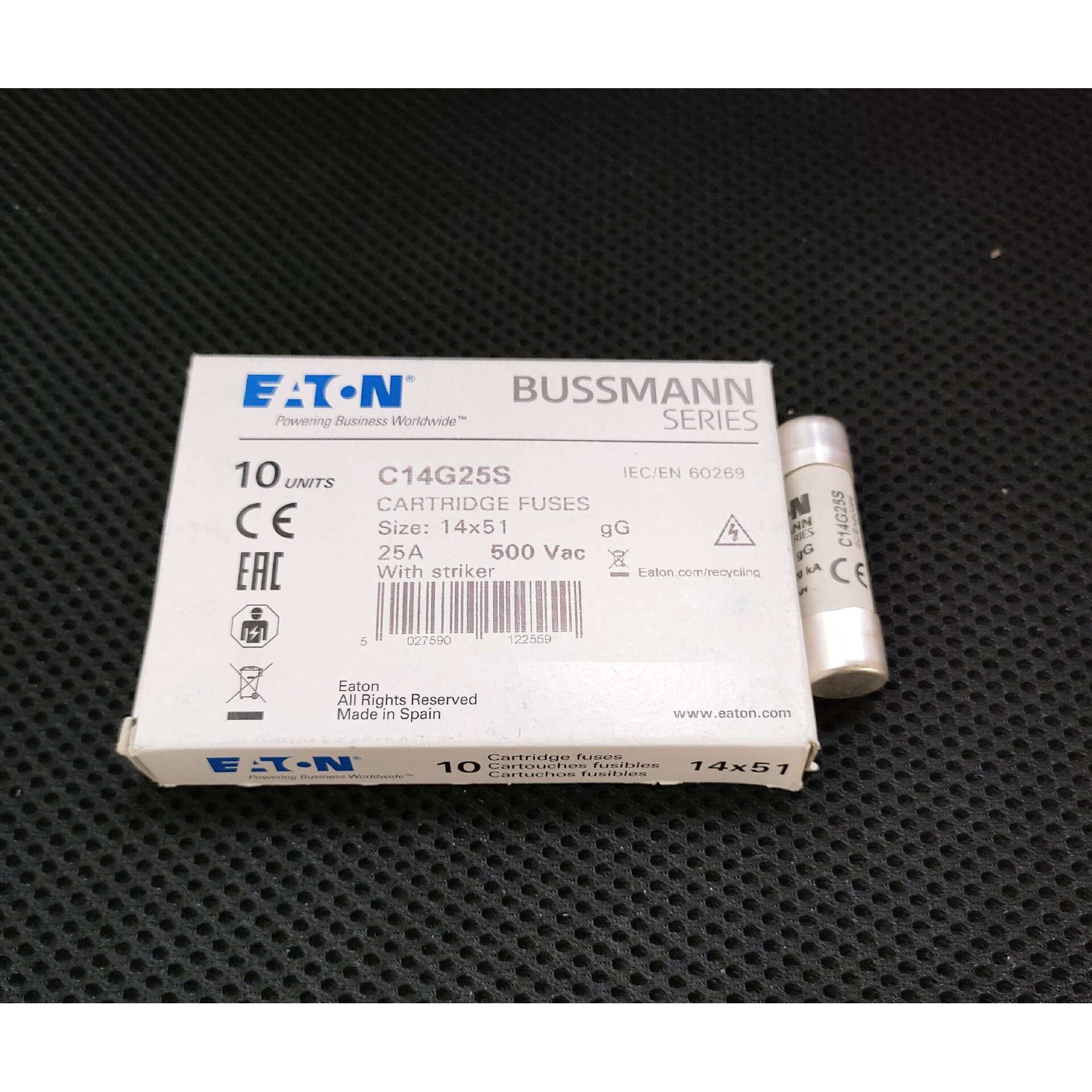 C14G25S陶瓷管保险丝 500V 25A 14X51 巴斯曼BUSSMANN熔断器
