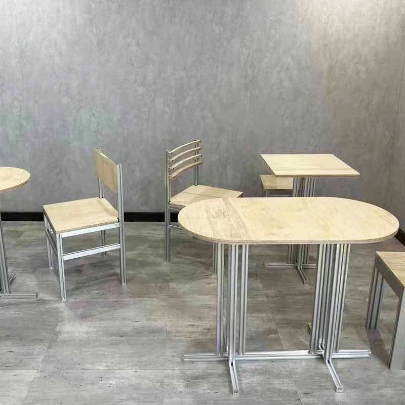 北欧奶茶甜品店咖啡厅实木餐桌小方桌圆桌餐椅烘琣店休闲桌椅组合