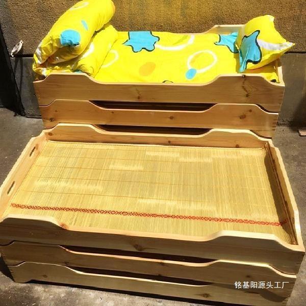 厂家直销设计午睡床木板床儿童幼儿园床重叠儿童床实木床可以做