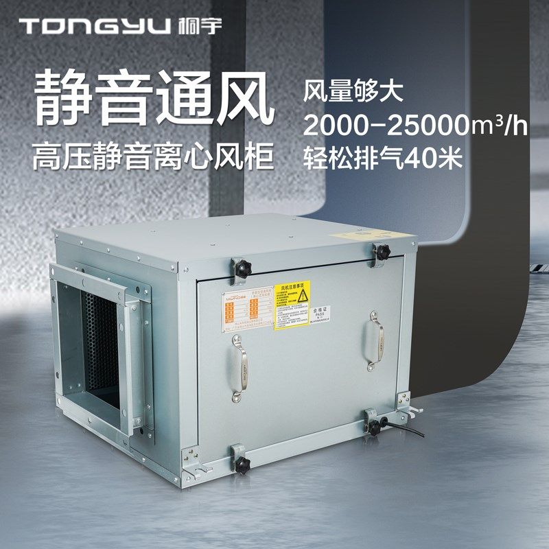 桐宇 商用空调风柜静音离心式风机箱 大吸力排烟抽风送风柜式风机
