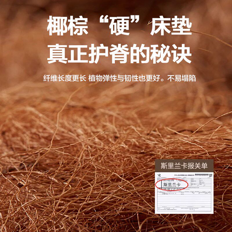 床垫家用卧室偏硬天然3e环保椰棕软乳胶老人护腰脊双人粽垫可定制