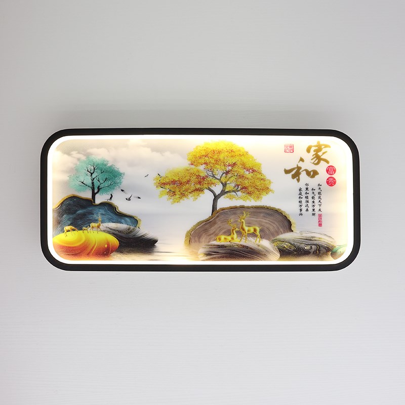 温馨led卧室床头壁灯创意网红中式背景画楼梯走廊过道墙壁灯具