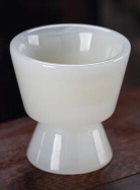 石诚记天然石材酒杯礼盒 白玉主人杯组 中式风格高档玉石摆件