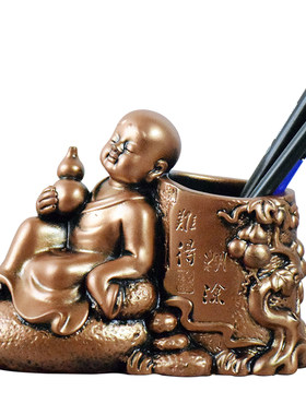 创意复古大号笔筒个性中式新古典书房书桌办公室工艺礼品装饰摆饰