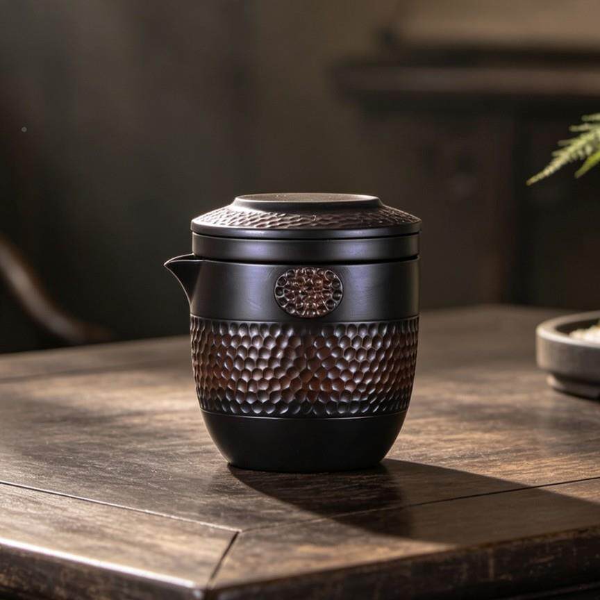 建旅水紫陶携行茶具套装黑色陶瓷壶茶茶杯收纳包手001作主便人杯