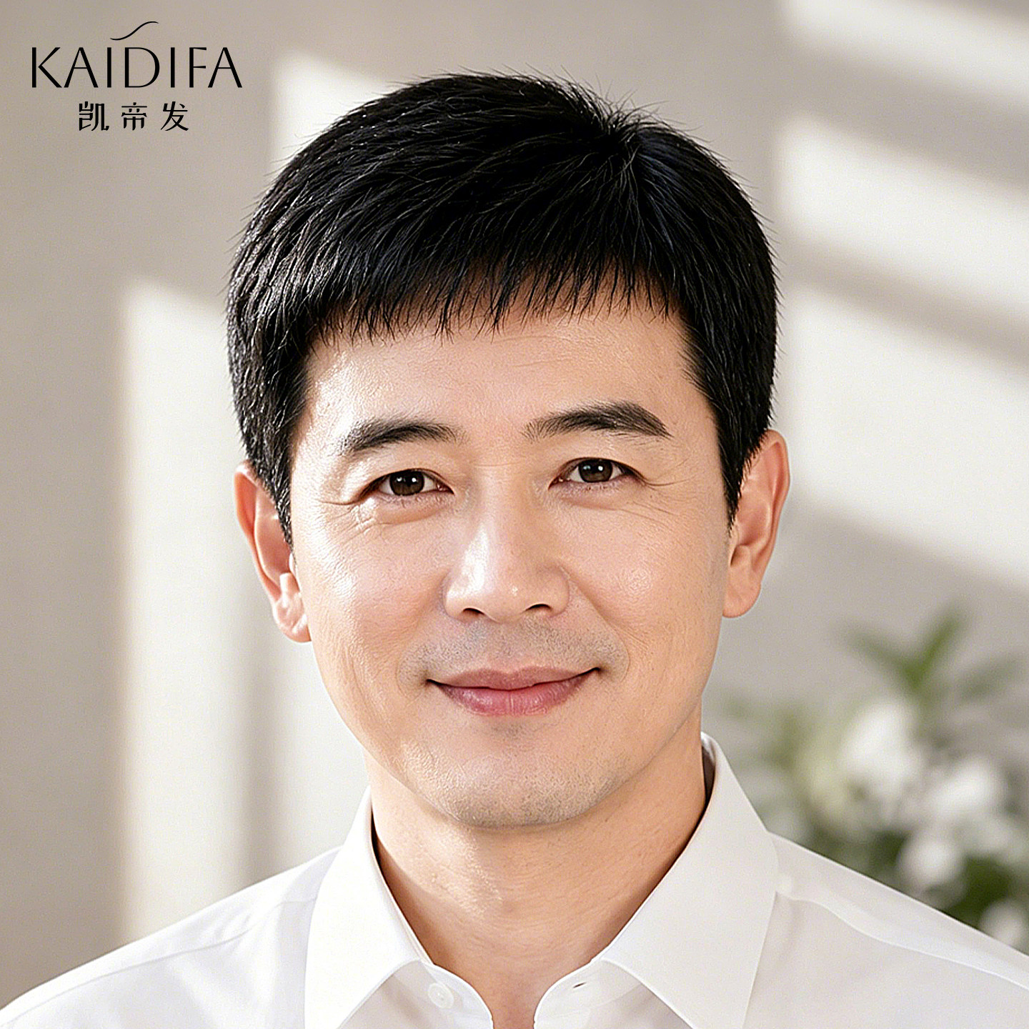 男士假发男生短发自然全头套全真发减龄头顶盖白帅气日常毛寸无痕