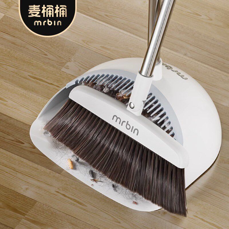 麦桶桶扫把簸箕套装家用懒人磁吸捎把扫帚组合笤帚垃圾铲2025新款