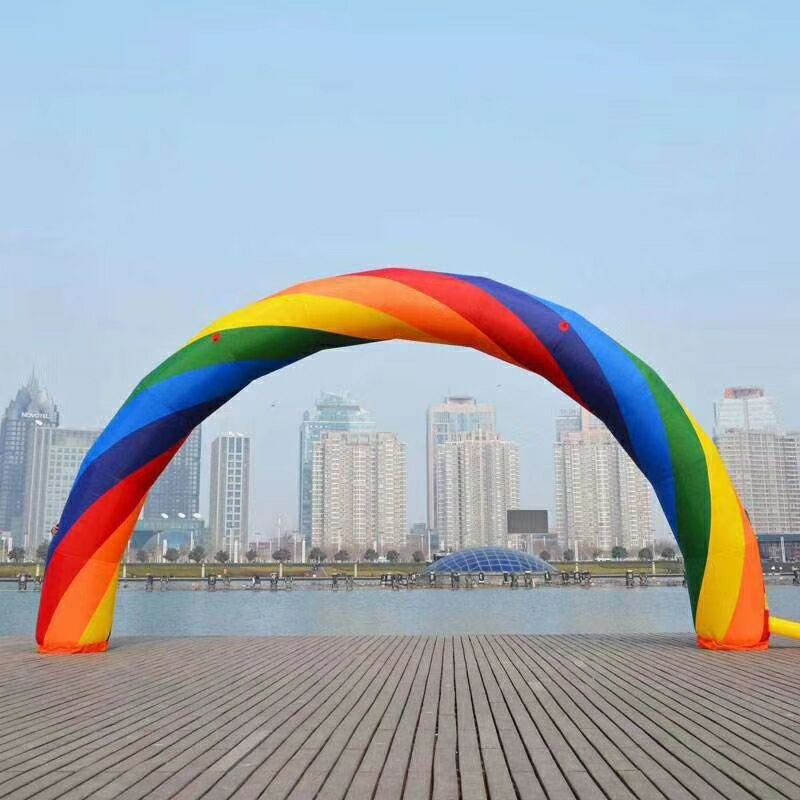 拱门开业充气六彩门七彩门新款彩虹门婚庆儿童庆典道具气模8/10米