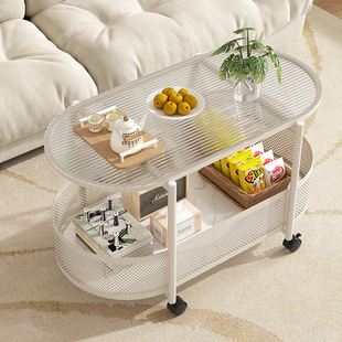 可移动茶几客厅小户型桌子沙发侧边柜边几带轮2024新款零食小推车