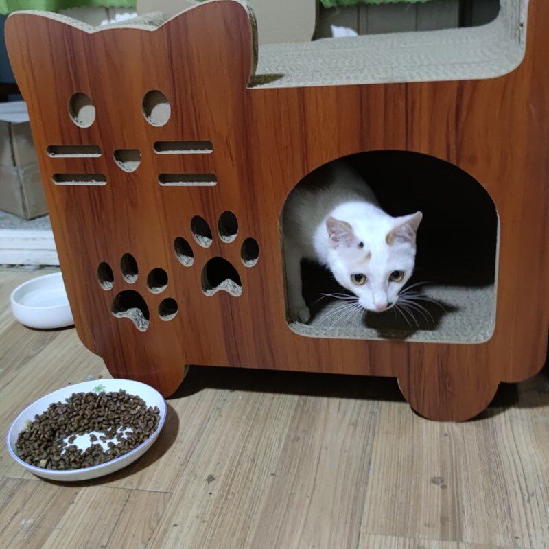 猫咪用品瓦楞纸猫窝猫玩具宠物猫抓板别墅式宠物用品瓦楞抓板包邮