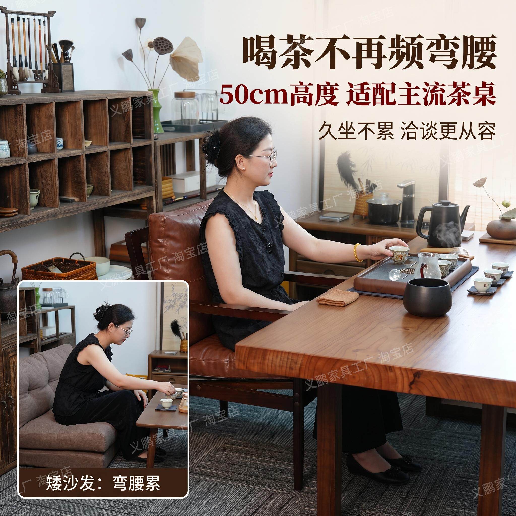 汉克实木单椅沙发桌椅茶人专用主人椅家用客厅茶椅新YJ-CY-1中式