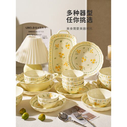 采购产品Sheli釉下彩家庭用碗盘套装，特别漂亮的陶瓷餐具套装，