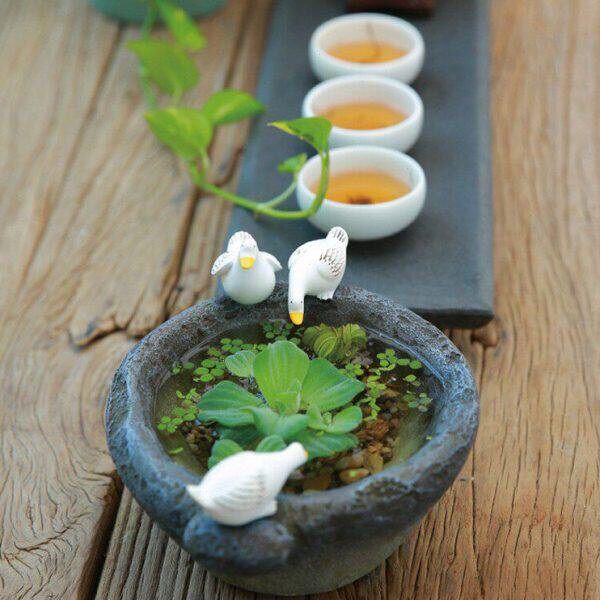 花盆创意摆件阳台桌面水培器皿水养石头盆子花园庭院装饰中式家居